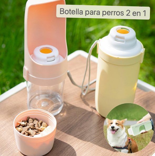 Botella 2 en 1 para mascotas